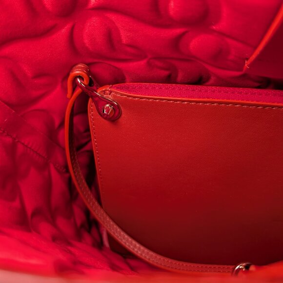 Christian Louboutin Orange Red Hall Logo-Embossed Leather Cabata Tote Bag - Picture 9 of 15
